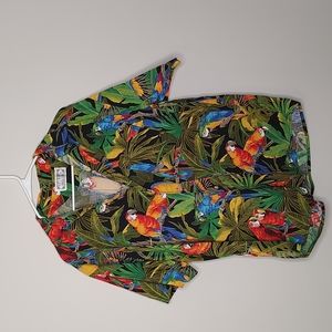 Key west camo tropical parrot shirt